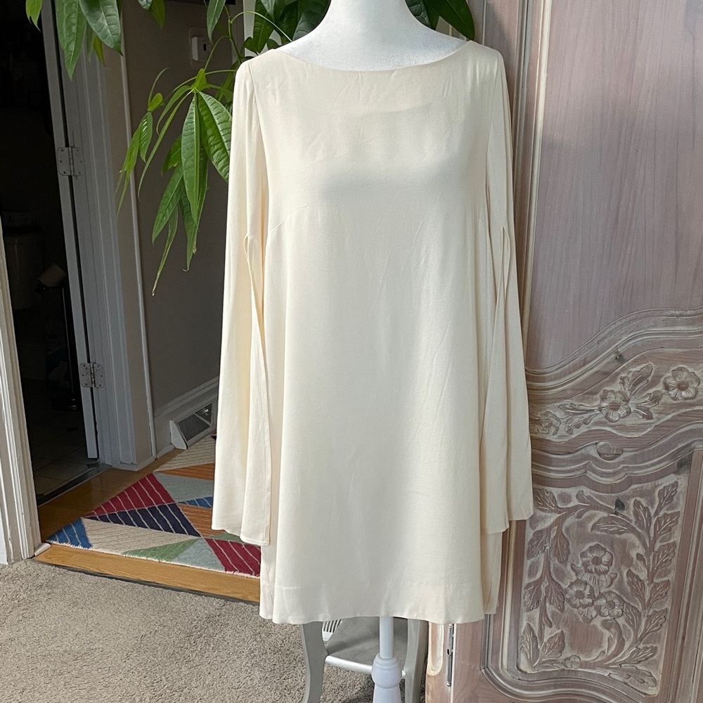 Free People shearling Mini Dress with open Bell Sleeves